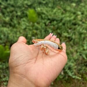 Gold Rose gold cuff bangle from Ghana
